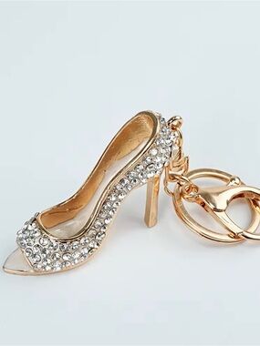 Rhinestone heel charm Keychain